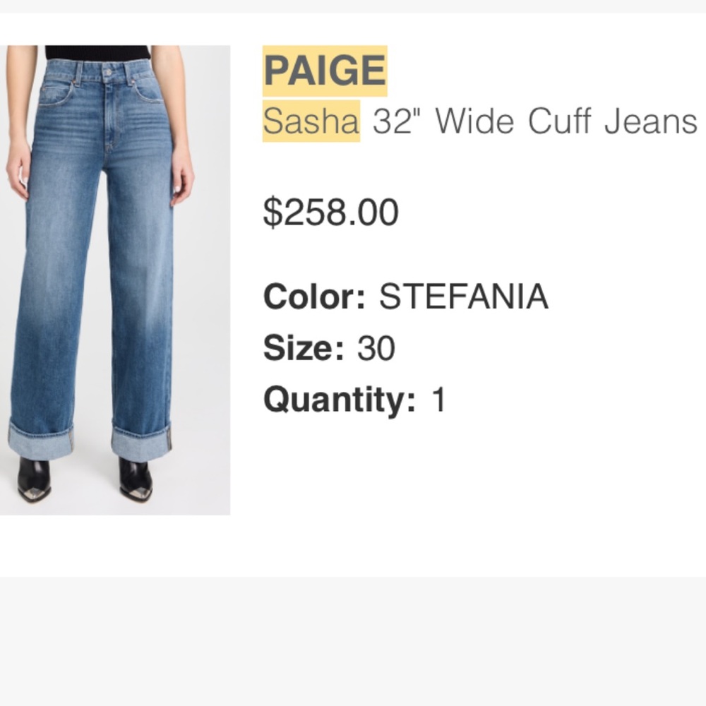 PAIGE Stefania Wide Cuff Flare Jeans - Blue